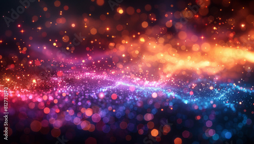 Dynamic Light Bokeh Background Vector with Glowing Particles