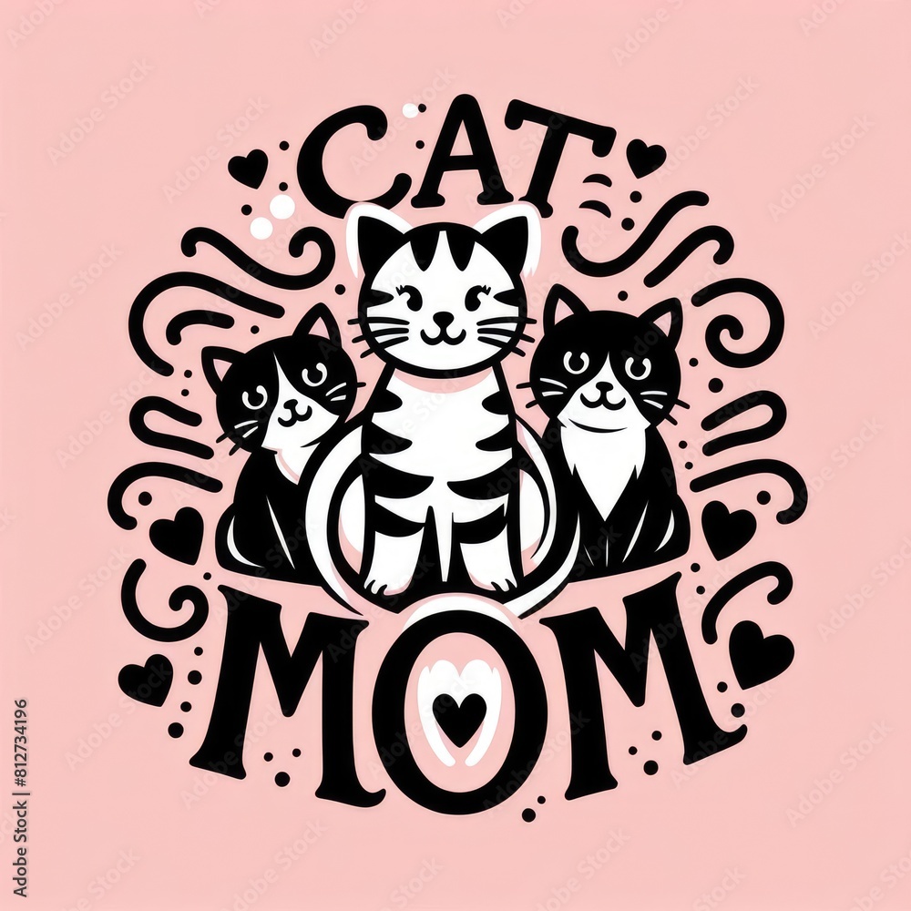 Many cats with text image art attractive harmony used for printing illustrator.