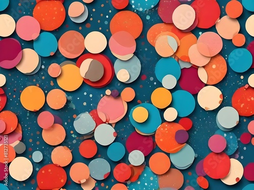 Seamless playful dots pattern, cute abstract ogee background Generative AI  photo