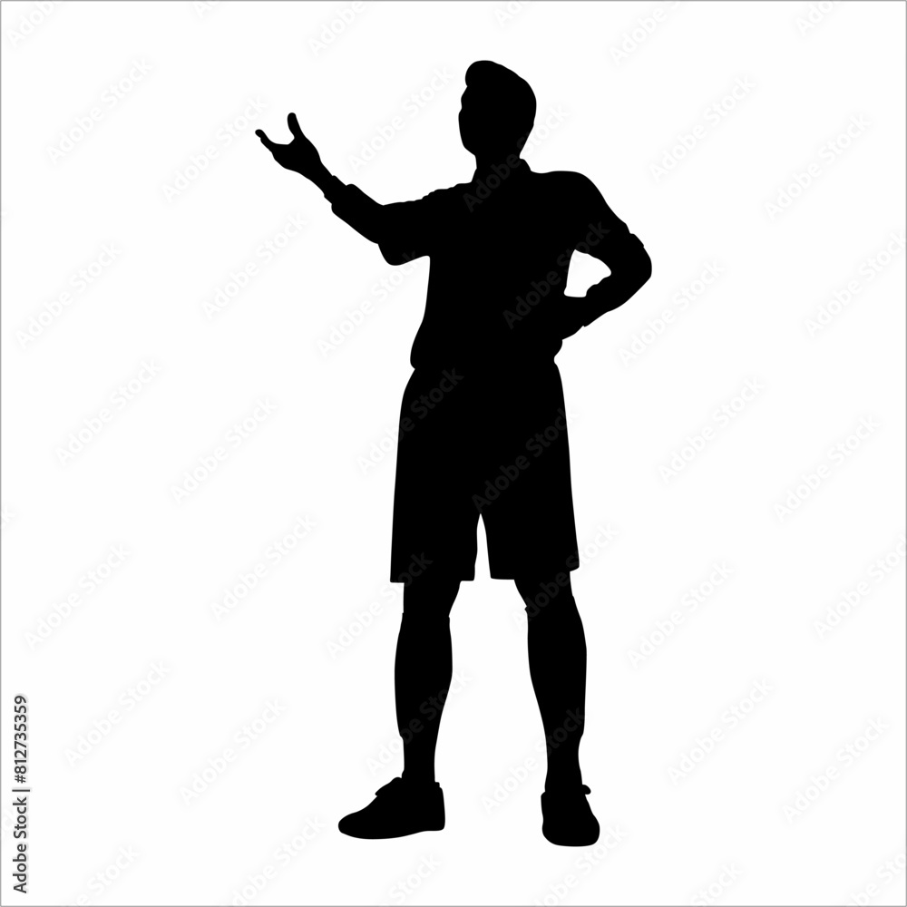 Silhouette of a man fooball referee Silhouette of a man fooball referee