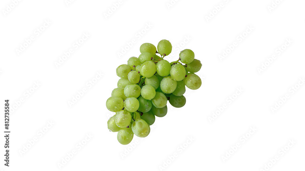 A bunch of green grapes isolated on transparent background