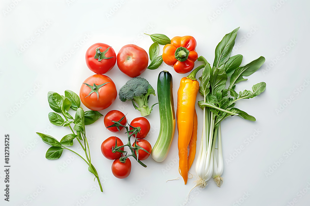 fresh vegetables on White background fresh vegetables on White background