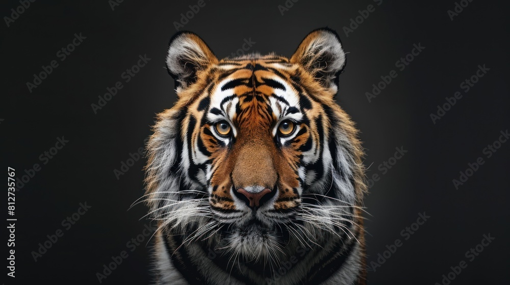 Fototapeta premium close up Tiger with a black background