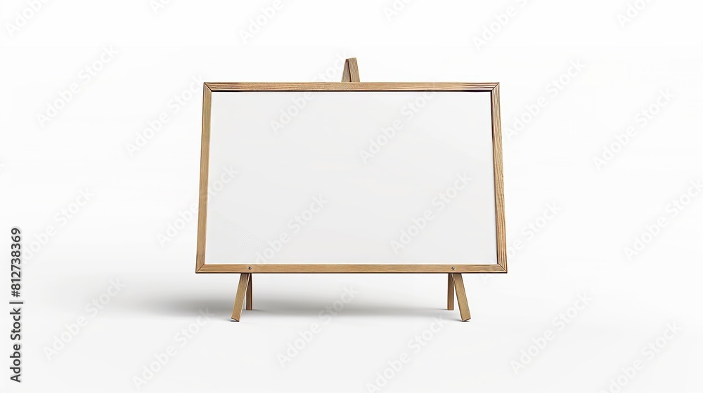 A-frame banner mockup with a blank wooden frame isolated on a white background. A-frame banner mockup with a blank wooden frame isolated on a white background.