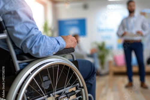 A disabled businessman in a wheelchair, Disability benefits