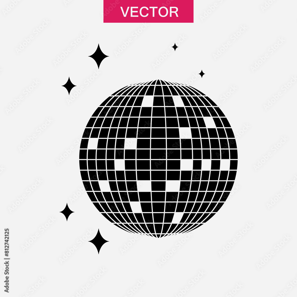 Disco ball icon vector,flat trendy style illustration for web and app..eps Disco ball icon vector,flat trendy style illustration for web and app..eps