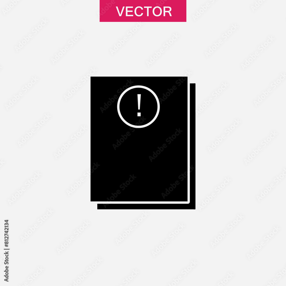 Exclamation point book icon. attention file document vector illustration on white background..eps Exclamation point book icon. attention file document vector illustration on white background..eps