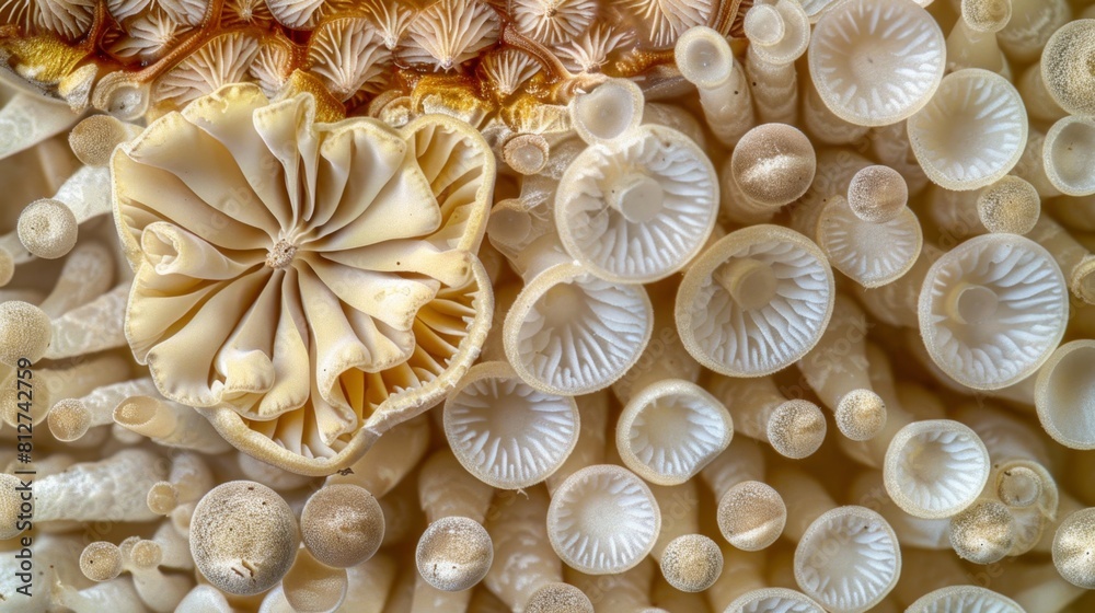 Close-Up Macro of Coral Polyps: Delicate Marine Biodiversity