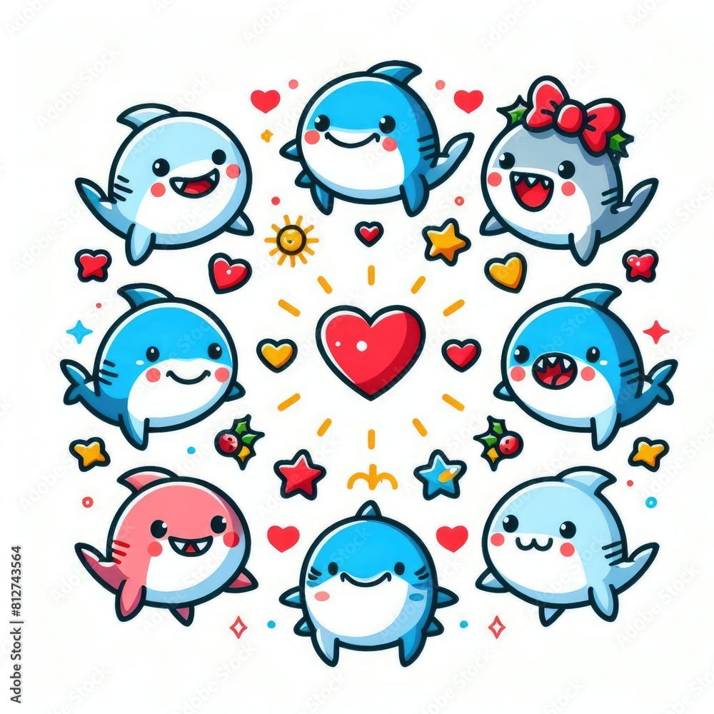 Many cartoon sharks art realistic photo attractive illustrator illustrator. Many cartoon sharks art realistic photo attractive illustrator illustrator.