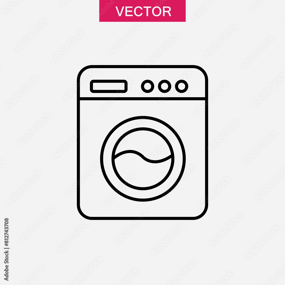 Washer machine line icon vector flat trendy style illustration for web and app..eps Washer machine line icon vector flat trendy style illustration for web and app..eps