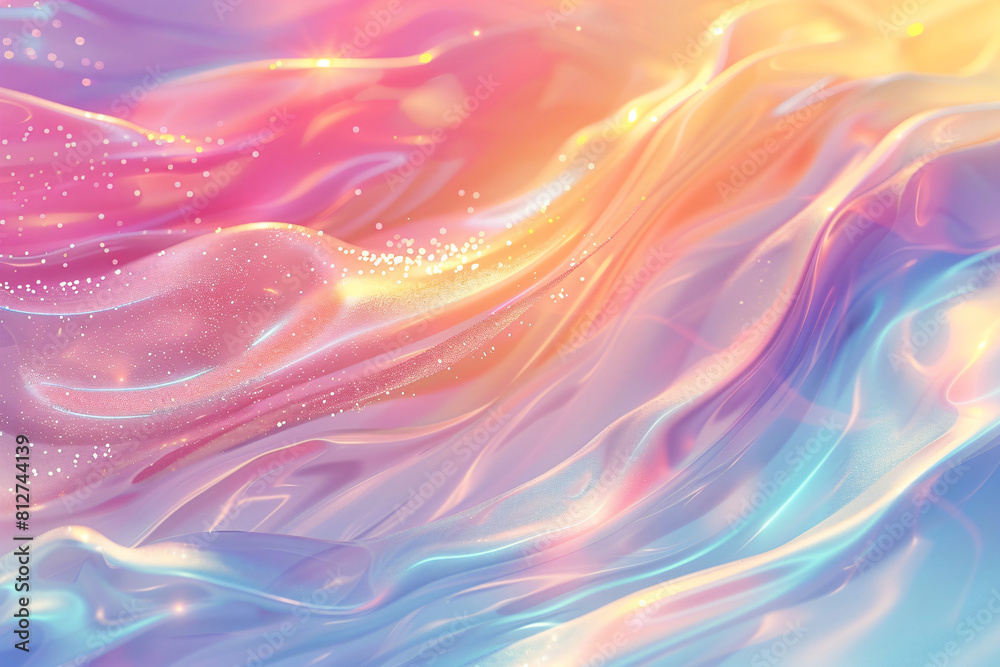 Vivid abstract flow of colors in a wave-like pattern with sparkling stars. Design for backgrounds, wallpapers, and digital art Vivid abstract flow of colors in a wave-like pattern with sparkling stars. Design for backgrounds, wallpapers, and digital art