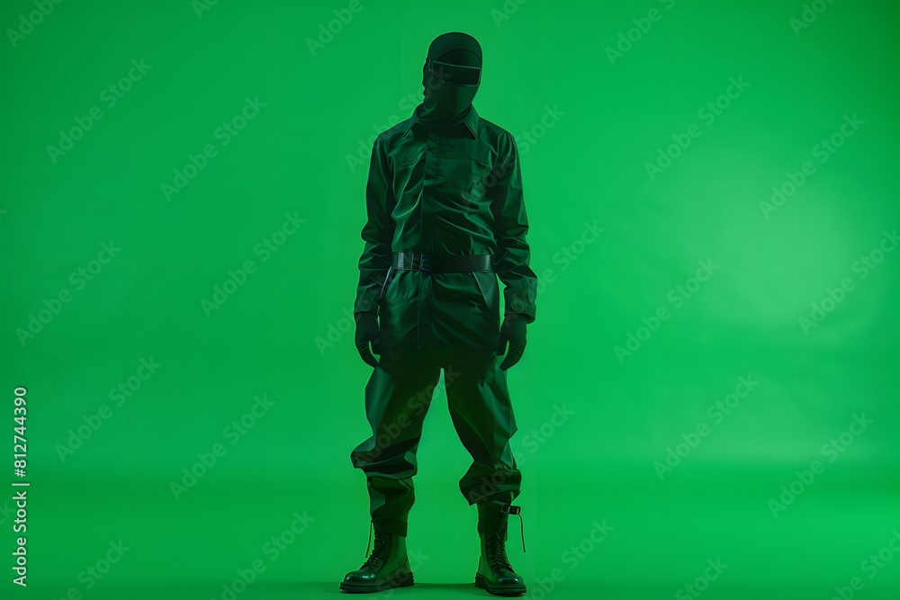 3D illustration of cyberpunk character on green screen. cyborg, humanoid, robot. 3D illustration of cyberpunk character on green screen. cyborg, humanoid, robot.