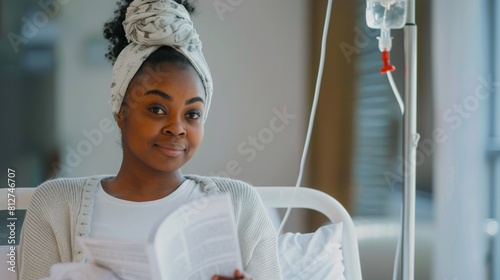 A Patient Reading in Hospital photo