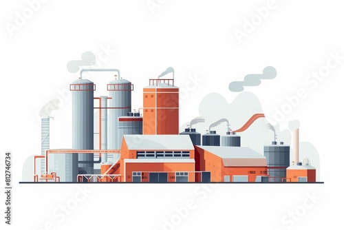Feed mill flat design front view animal nutrition theme animation Monochromatic Color Scheme photo
