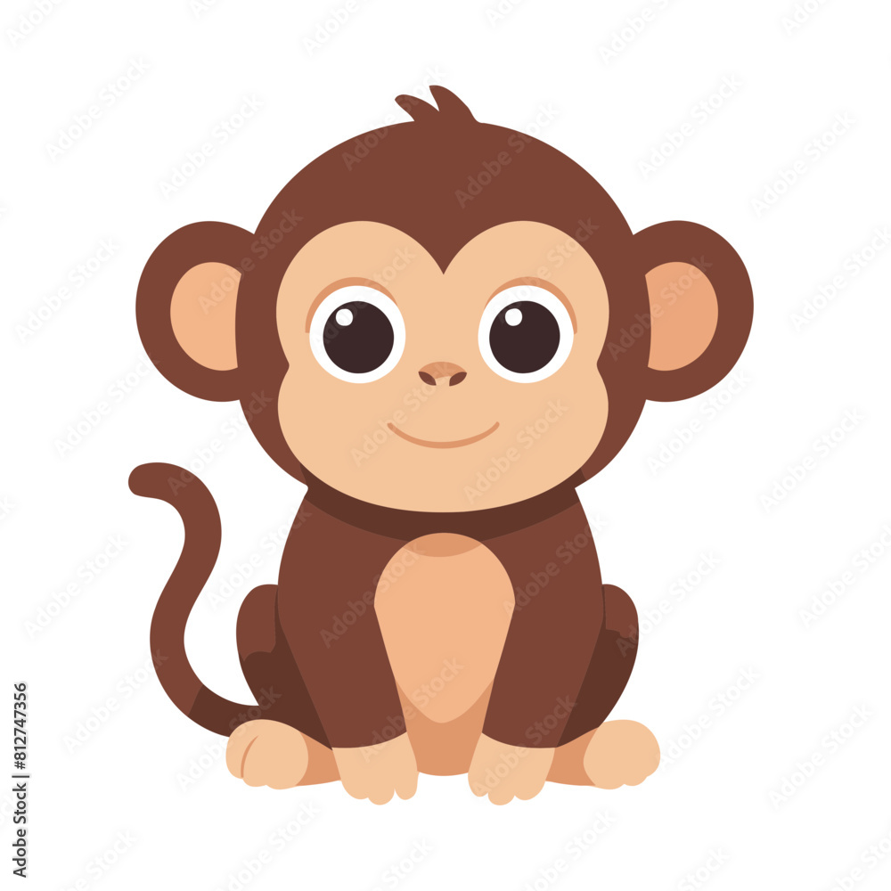 Cute Monkey for kids' storytelling vector illustration Cute Monkey for kids' storytelling vector illustration