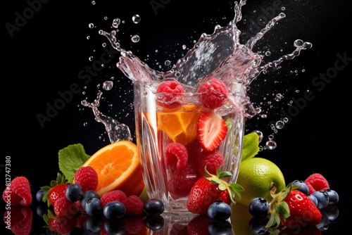 fruit juices in clear glasses with a refreshing summer vibe