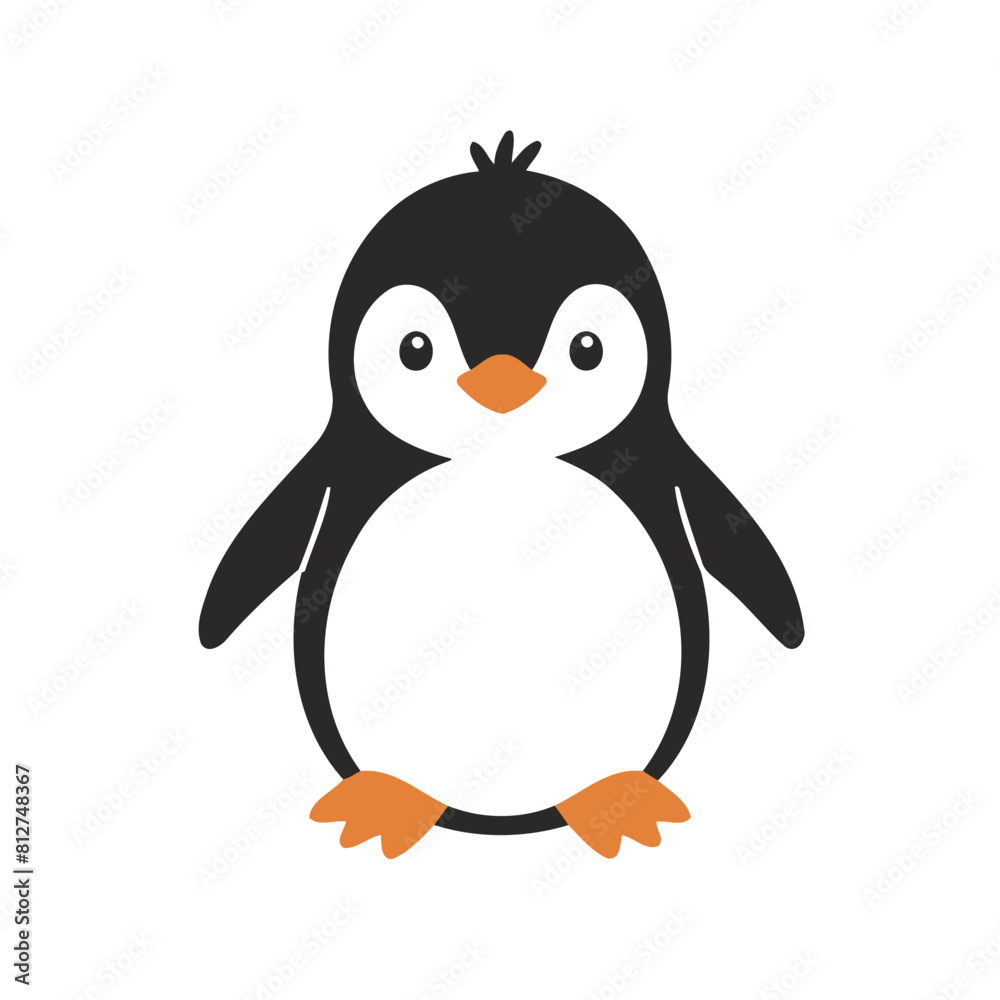Naklejka premium Cute Penguin for toddlers' learning books vector illustration