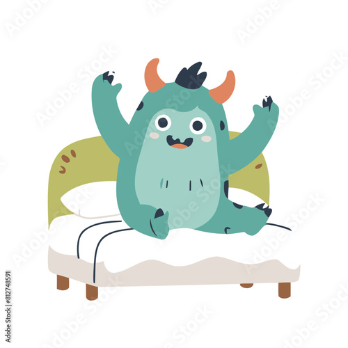 Cute vector illustration of a Monster for youngsters' imaginative stories