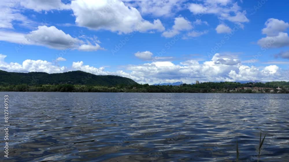 Motionlapse - Summer landscape on lake Comabbio. Motionlapse - Summer landscape on lake Comabbio.