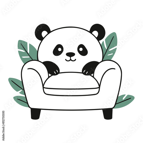Cute vector illustration of a Panda for youngsters' imaginative stories