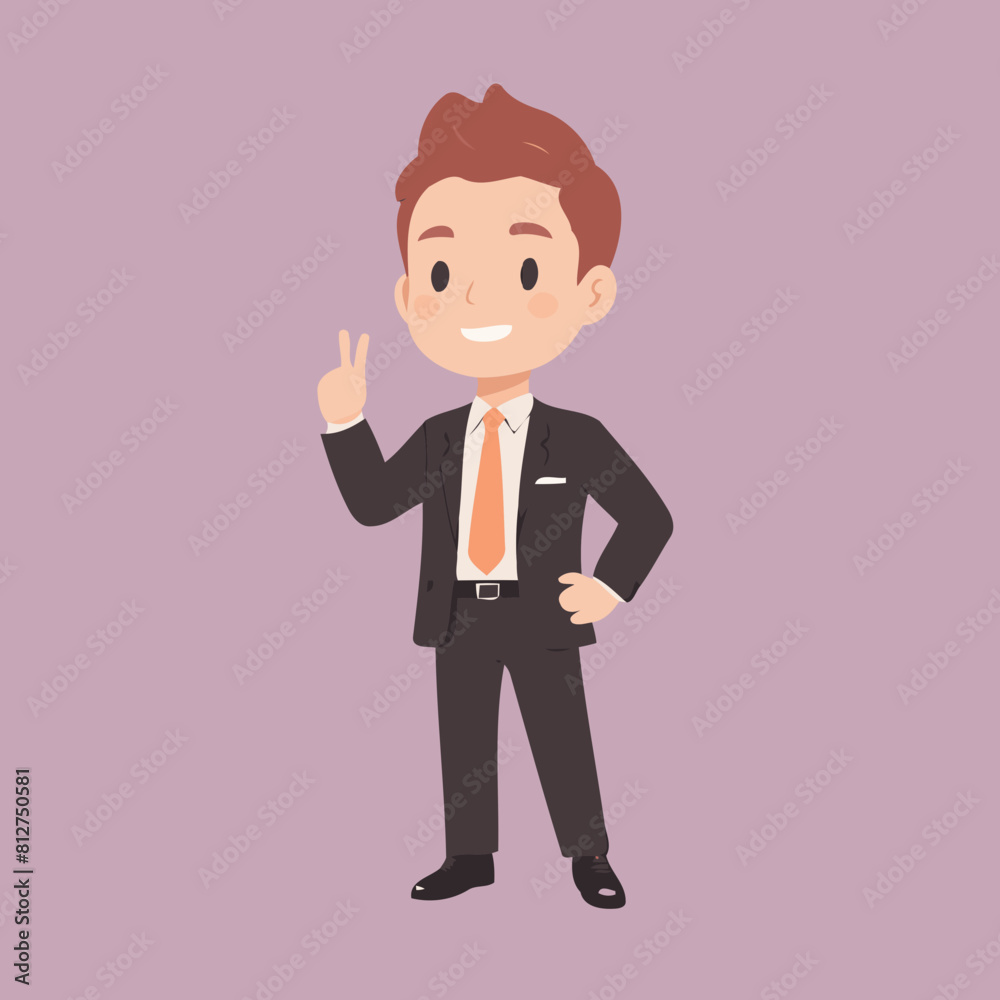 Cute Businessman vector illustration for kids story book Cute Businessman vector illustration for kids story book