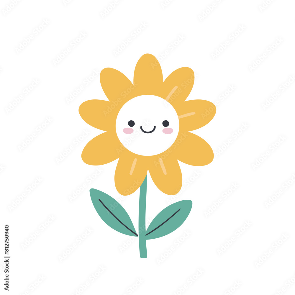 Vector illustration of a cute Flower for kids Vector illustration of a cute Flower for kids