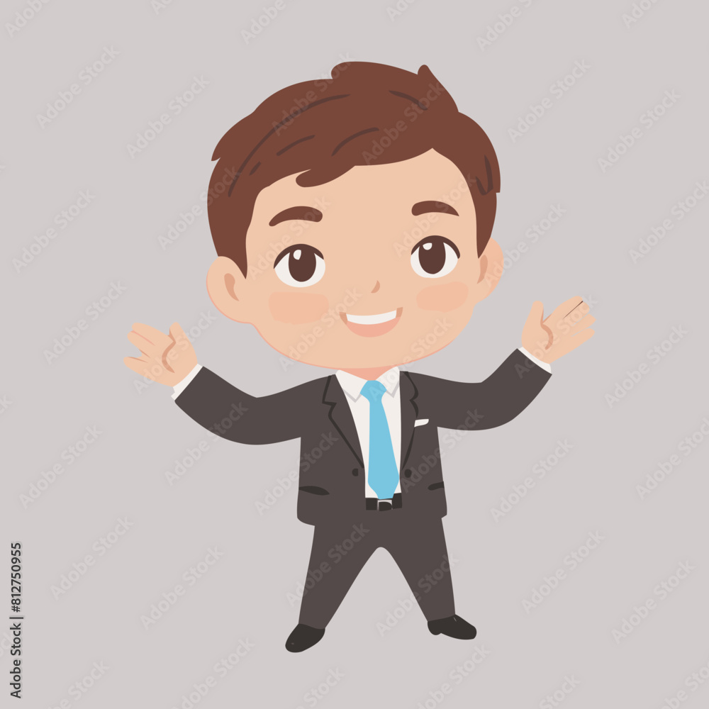 Cute Businessman for toddlers story books vector illustration Cute Businessman for toddlers story books vector illustration