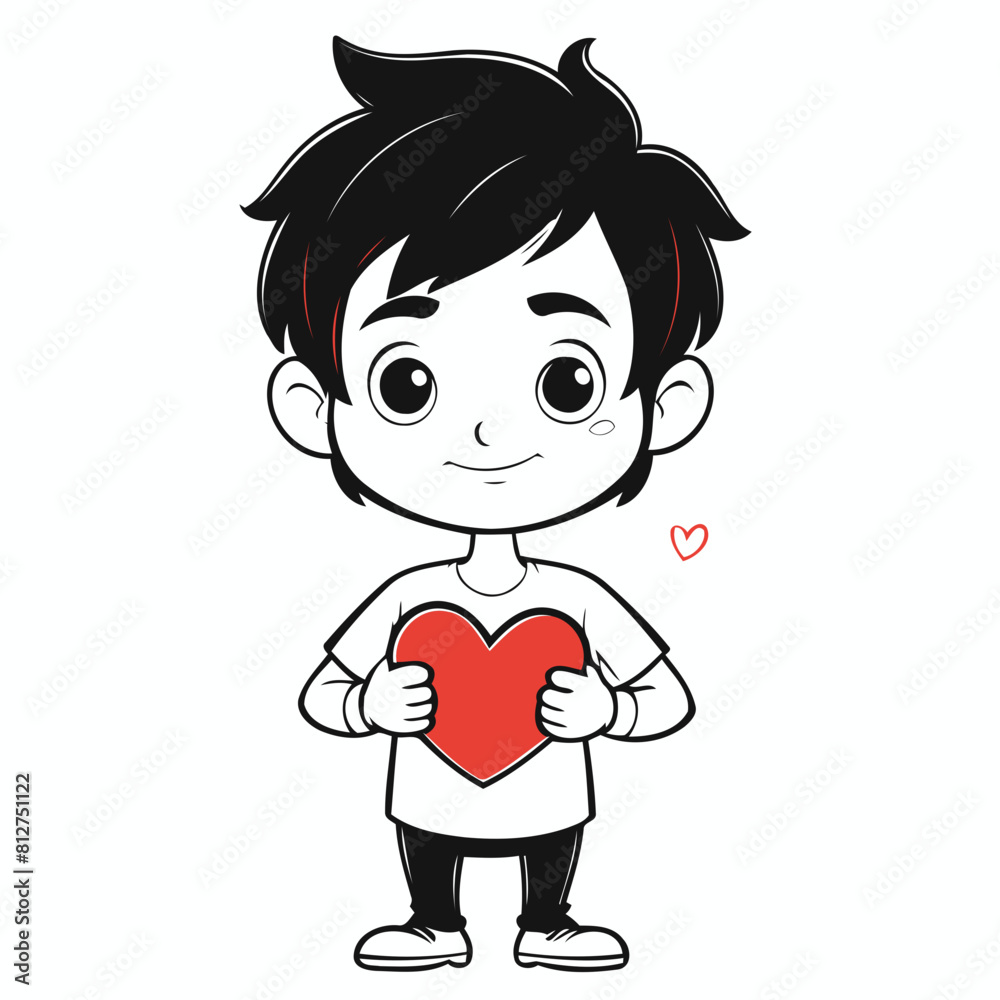 Cute vector illustration of a Valentine for kids books
