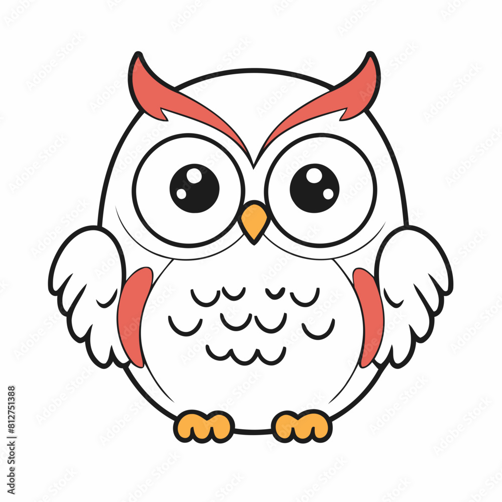 Fototapeta premium Cute Owl for children's books vector illustration