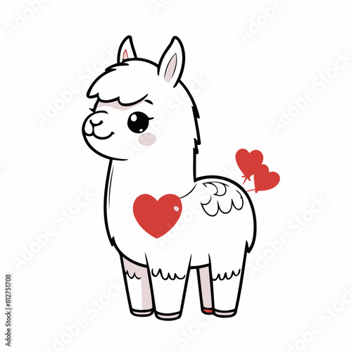 Cute vector illustration of a Llama for youngsters' imaginative stories