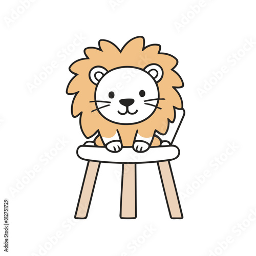 Vector illustration of a playful Lion for preschoolers' storytime
