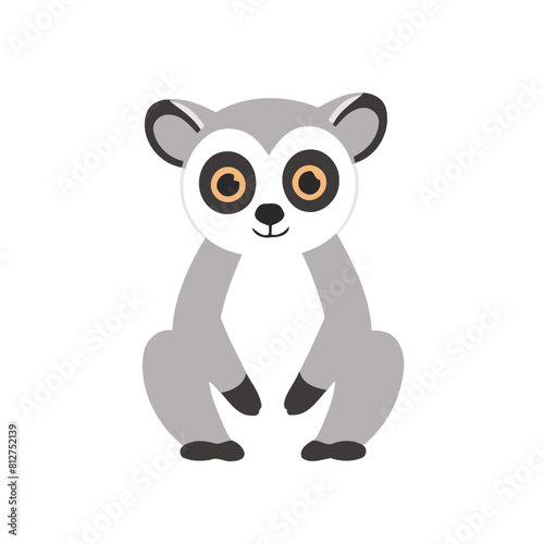 Vector illustration of a cute Lemur for toddlers books © meastudios