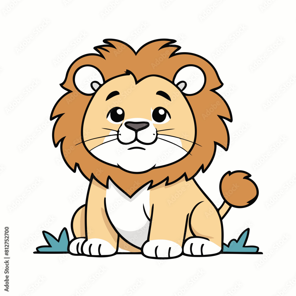 Vector illustration of an adorable Lion for young readers' books Vector illustration of an adorable Lion for young readers' books