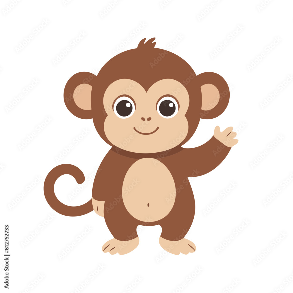 Cute Monkey for toddlers books vector illustration Cute Monkey for toddlers books vector illustration
