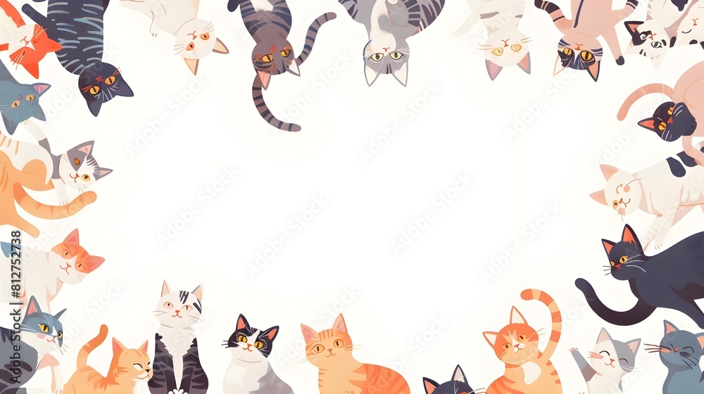 Diverse Assortment of Adorable Feline Companions in Colorful Collage