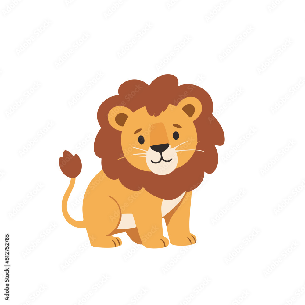 Cute vector illustration of a Lion for children story book Cute vector illustration of a Lion for children story book