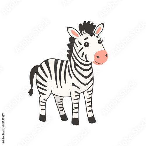 Vector illustration of a sweet Zebra for youngsters' imaginative journeys
