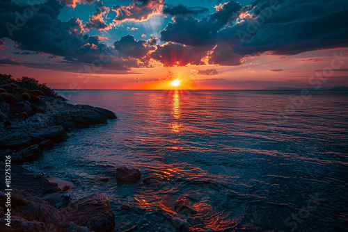 sunset over the sea