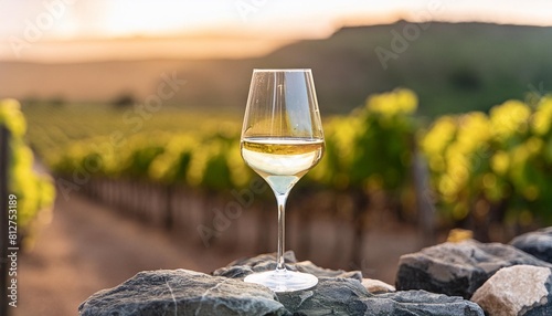 french white wine from vineyards in burgundy region known for its flintstone terroir photo
