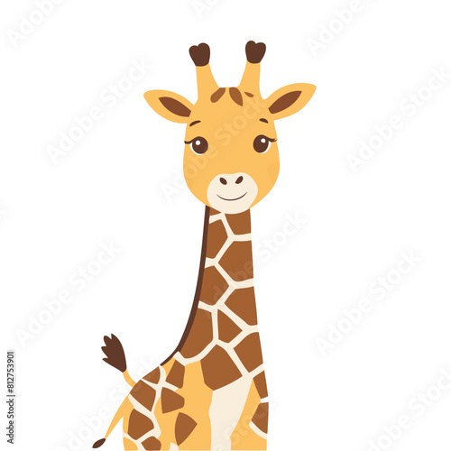 Cute vector illustration of a Giraffe for youngsters' imaginative stories