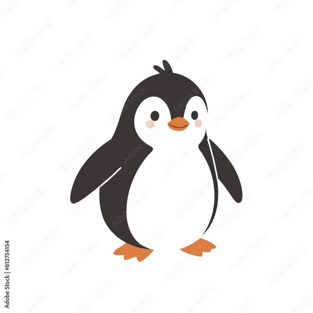 Obraz premium Cute Penguin vector illustration for preschoolers' learning moments