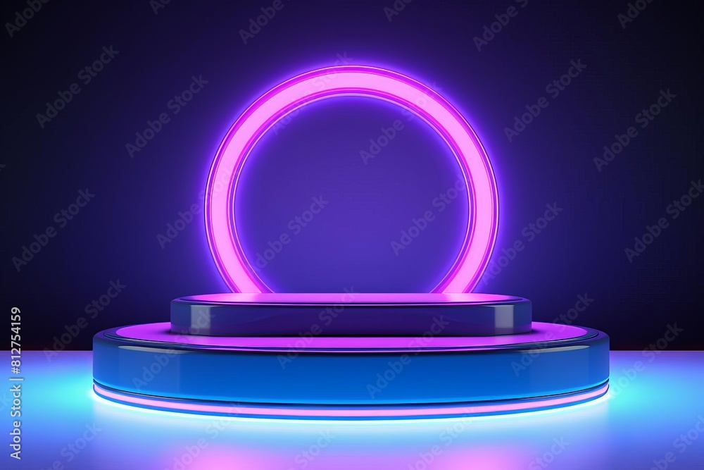 Product pedestal flat design top view neon theme Analogous Color Scheme Product pedestal flat design top view neon theme Analogous Color Scheme