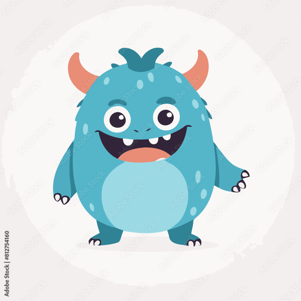 Cute vector illustration of a Monster for early readers' delight Cute vector illustration of a Monster for early readers' delight