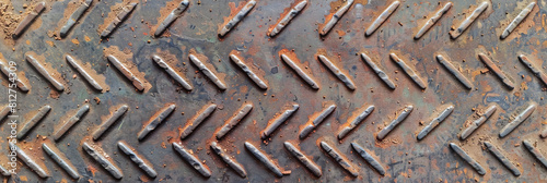 texture old rusted diamond plate background, old metal background , old  steel surface