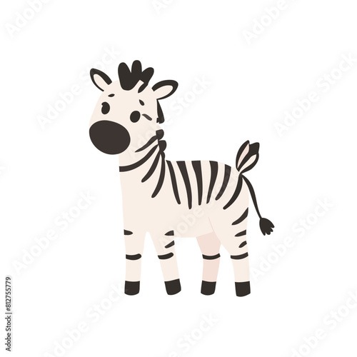 Vector illustration of a cute Zebra for toddlers story books