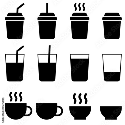 カフェのドリンクアイコンセット