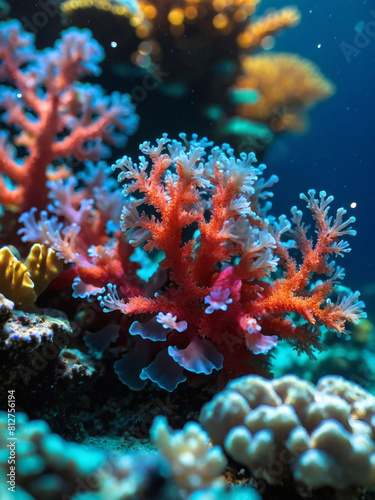 Marine Marvel, Seabed Alive with Coral Beauty Creating Stunning Underwater Background.
