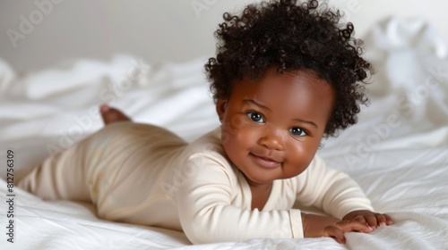 An Adorable Baby on Bed