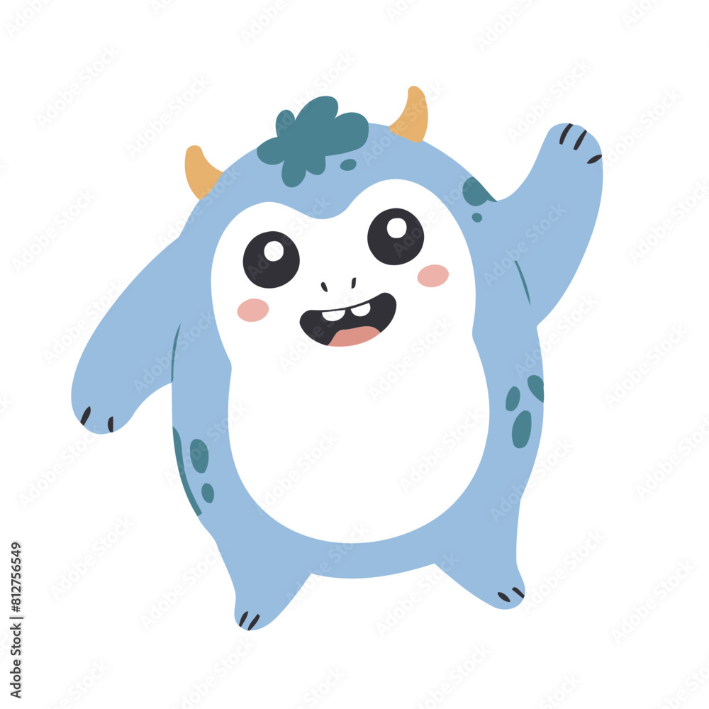 Naklejka premium Vector illustration of a cute Monster for toddlers books