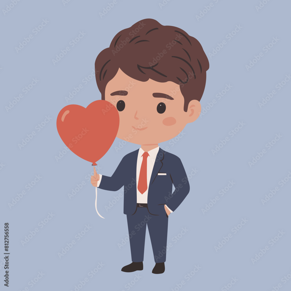 Cute vector illustration of a Businessman for kids' reading time Cute vector illustration of a Businessman for kids' reading time